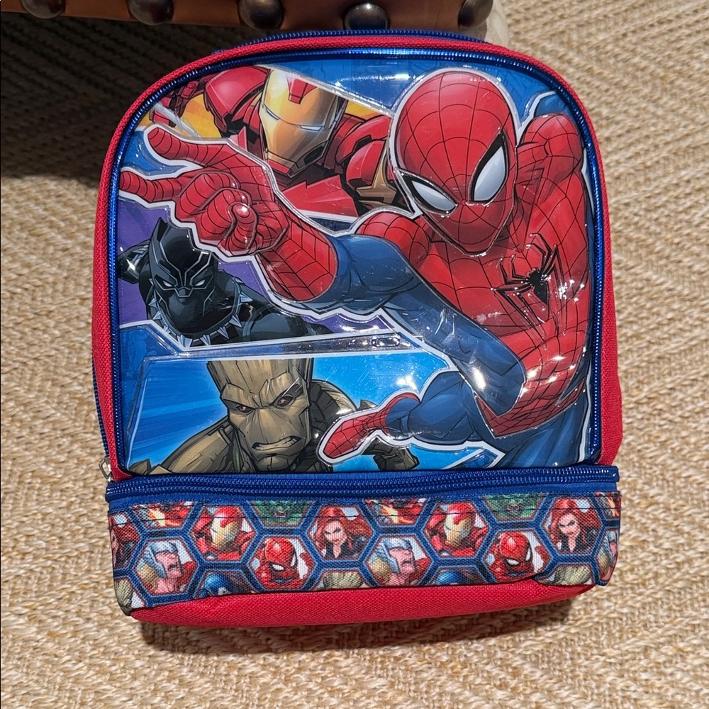 Marvel Avengers Spiderman Dual Compartment Lunch Bag Tote